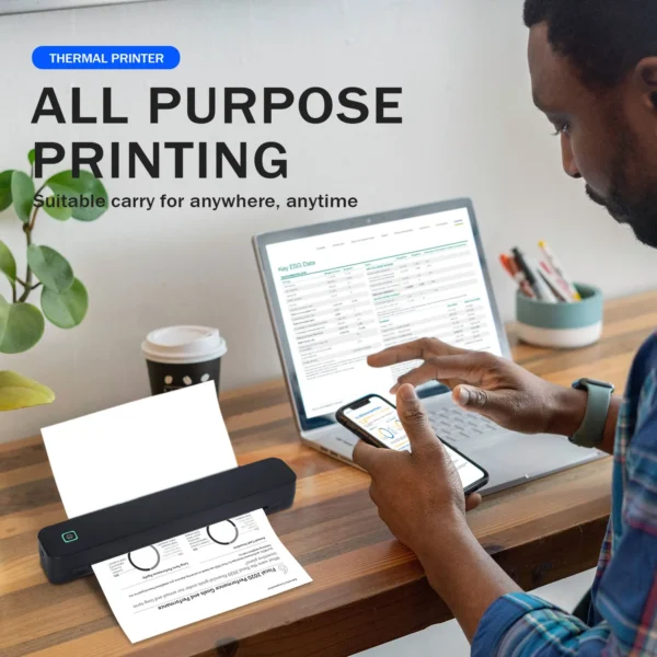 Wireless Portable 8-Inch Thermal Tattoo Printer Includes Transfer Sheets - for Smartphones, PCs, Home, Travel, Office & Creative - Image 2