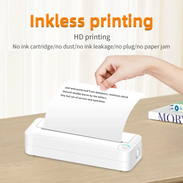 A4 Paper Printer Thermal Printing Wireless BT Mobile Photo Printer Support 210mm Wide for Outdoor Travel Home Office Printing - Image 5