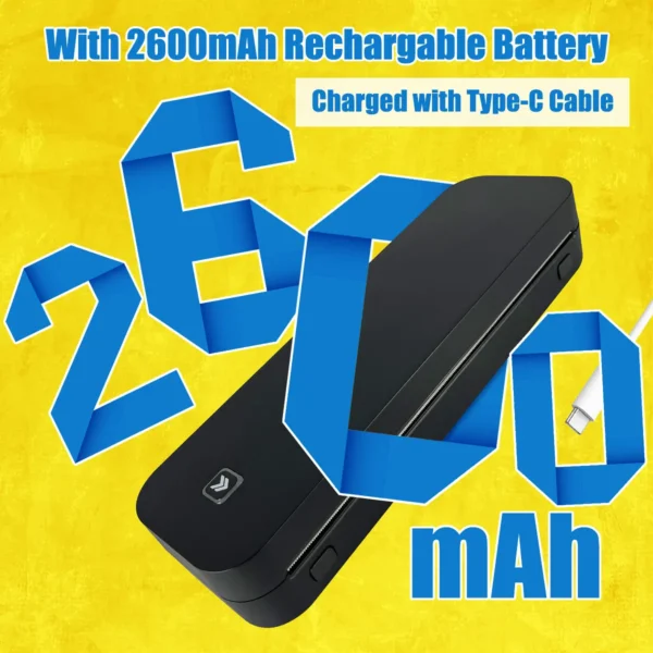 A4 Thermal Printer 203DPI Bluetooth Pocket Photo Document Printer Memo Note Tattoo Printing Wireless Inkless Thermal Printer - Image 3