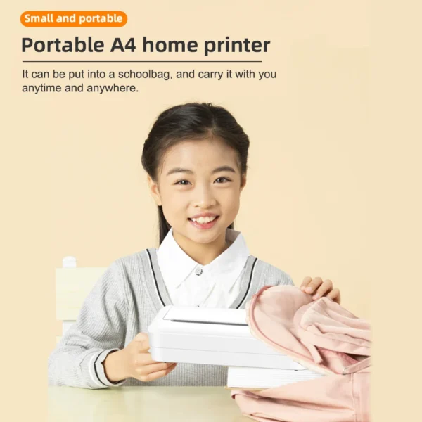 A4 Paper Printer Thermal Printing Wireless BT Mobile Photo Printer Support 210mm Wide for Outdoor Travel Home Office Printing - Image 6