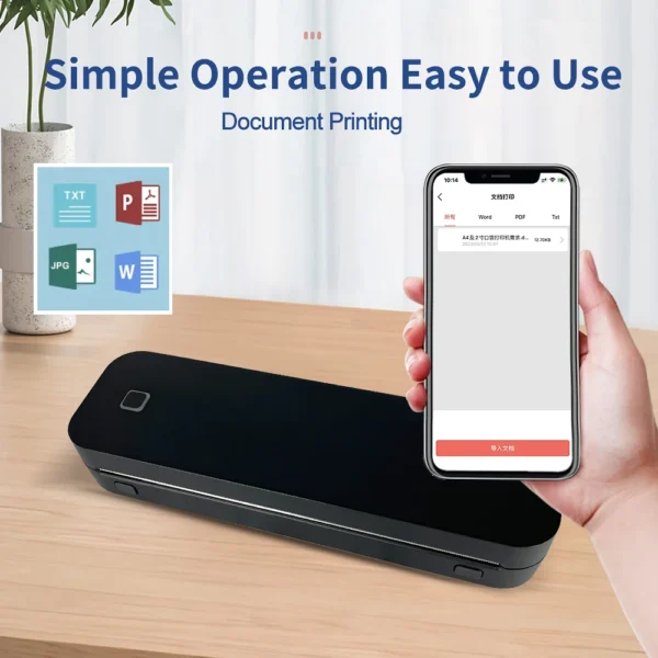 Portable A4 Thermal Printer Document Tattoo Printer Mini Bluetooth Desk Printer Notes lmage Printing Machine For Office Business - Image 3