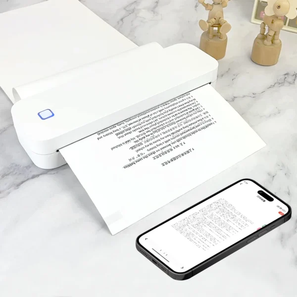 A4 Thermal Printer 203DPI Bluetooth Pocket Photo Document Printer Memo Note Tattoo Printing Wireless Inkless Thermal Printer - Image 6