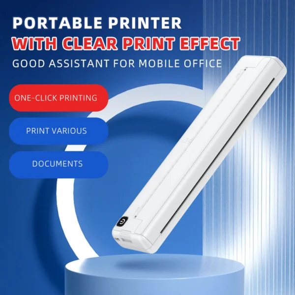 A4 Thermal Printer 200dpi Mini Portable Bluetooth Rechargeable Inkless Thermal Printer for School Inkless Thermal Printer - Image 3